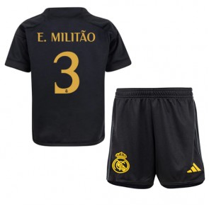 Real Madrid Eder Militao #3 Replica Third Stadium Kit for Kids 2023-24 Short Sleeve (+ pants)